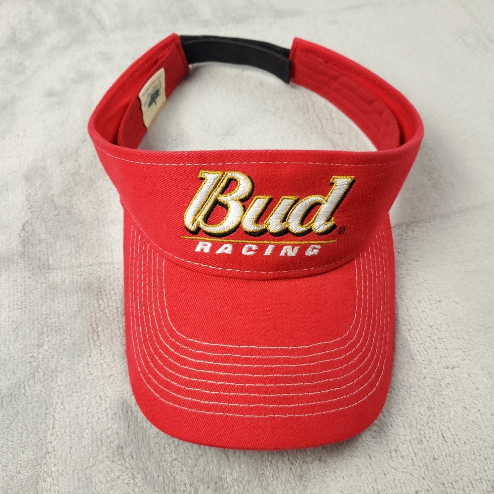 Vintage Nascar Visor Hat Strap Back Bud Racing Dale Earnhardt JR Budweiser DP
